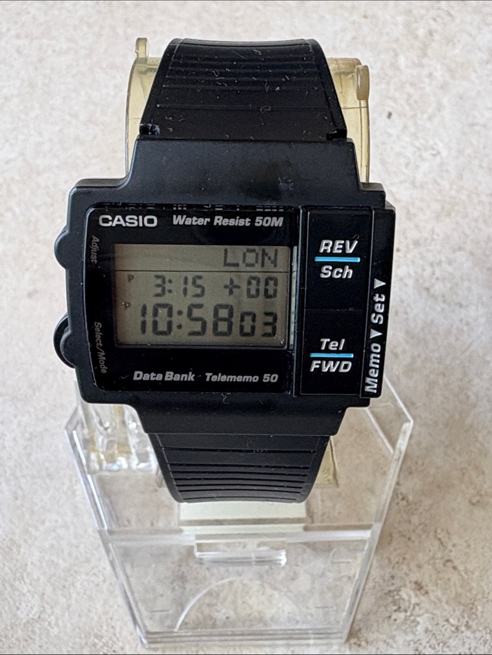 Casio Black Data Bank Telememo Digital Watch